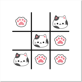 Tic Tac Toe Cute Cat Posters and Art